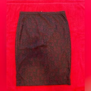 The Limited- pencil skirt, size 8, wine color with black lace